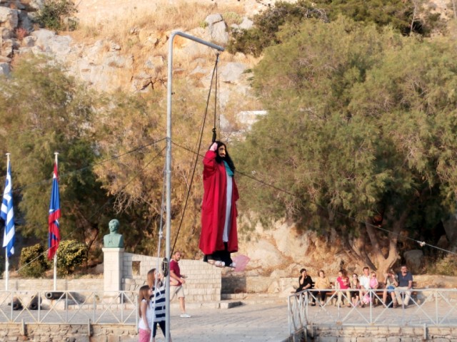 Effigy of Judas in Hydra Port