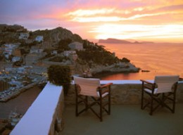 Two bedroom house to rent on Hydra over Hydra Harbor