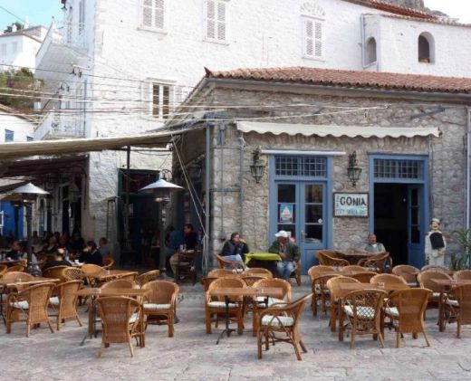 Gonia Hydra Corner Cafe Hydra Harbor Greece