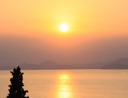 Sunset sea view from private upper terrace