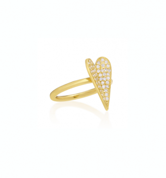 The EROS Diamond Heart Ring, 46 brilliant cut diamonds set in 18k gold.